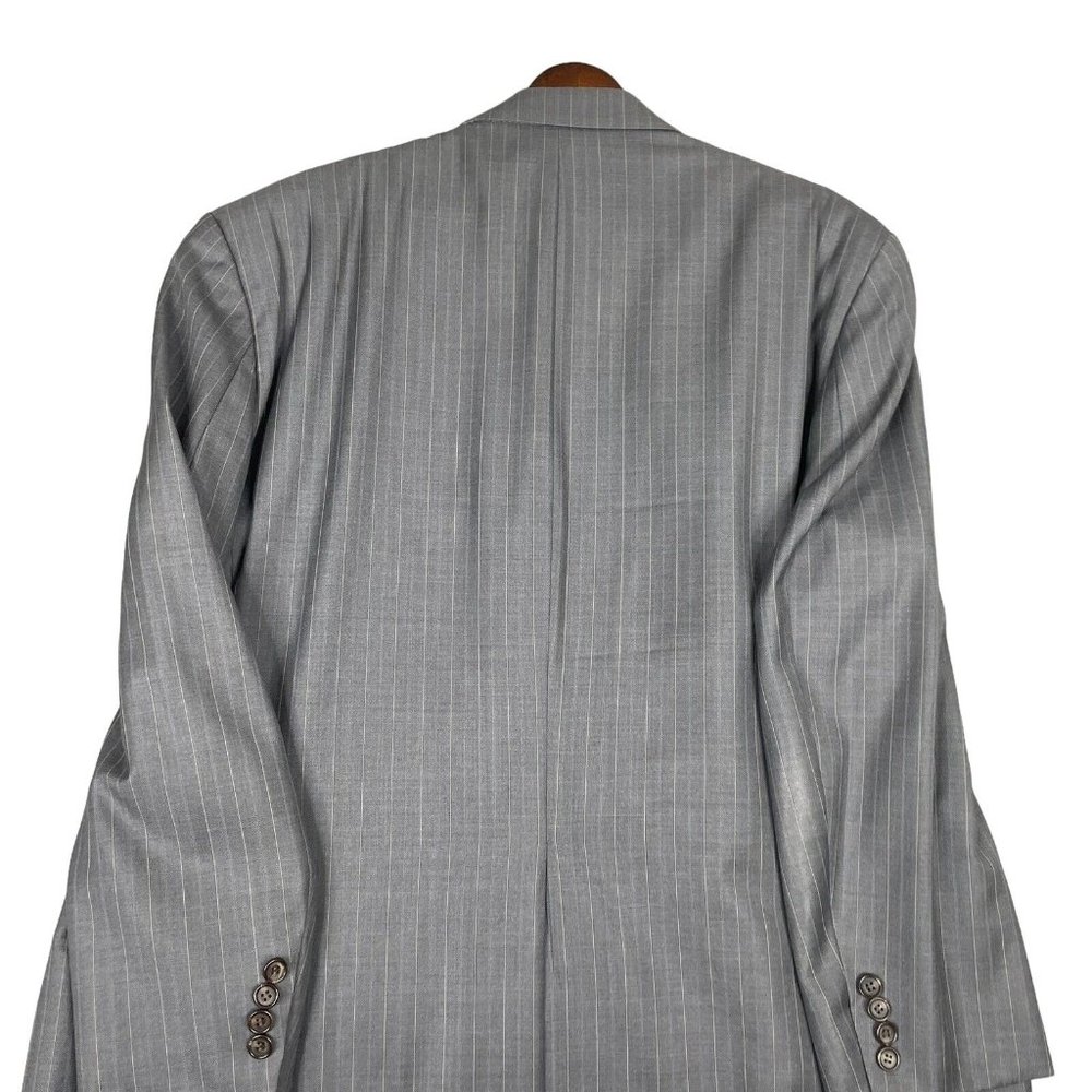 🦋Lauren Ralph Lauren Men's Gray Pinstriped Wool Coat 46R(S) - Picture 8 of 8